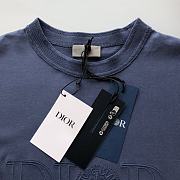 Bagsaaa Dior And Stone Island T-Shirt Oversized Fit Blue Cotton Jersey - 4