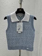 Bagsaaa Chanel Blue Tweed Top - 1