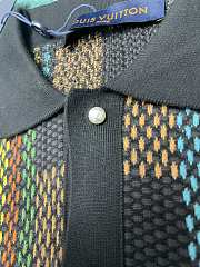 Bagsaaa LV Damier Short-Sleeved Cotton Knit Shirt - 2