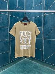 Bagsaaa Gucci Cotton Jersey Printed T-Shirt Beige - 1