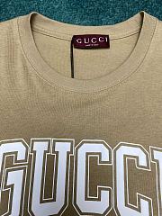 Bagsaaa Gucci Cotton Jersey Printed T-Shirt Beige - 4