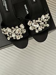 Bagsaaa D&G Satin Mules With Embroidery Black 6cm - 5