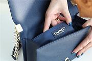 Bagsaaa Chanel Boy Bag Caviar Navy Blue With Silver Hardware - 25cm - 4