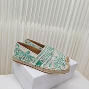 Bagsaaa Dioriviera Dior Granville Espadrille Cotton Embroidered with Aquamarina Toile de Jouy Sauvage Motif - 4