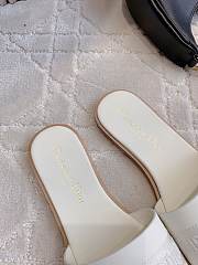 Bagsaaa Dway Slide White Calfskin and Embroidered Cotton - 5