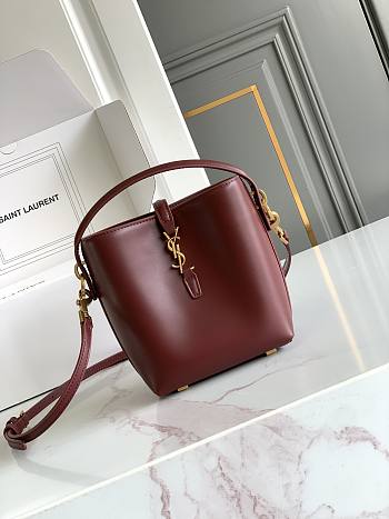 Bagsaaa YSL Le 37 Mini In Shiny Leather 765870 Red - 15 X 13 X 6 CM