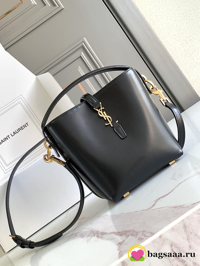 Bagsaaa YSL Le 37 Mini In Shiny Leather 765870 Black - 15 X 13 X 6 CM - 1