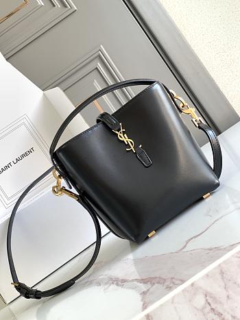 Bagsaaa YSL Le 37 Mini In Shiny Leather 765870 Black - 15 X 13 X 6 CM