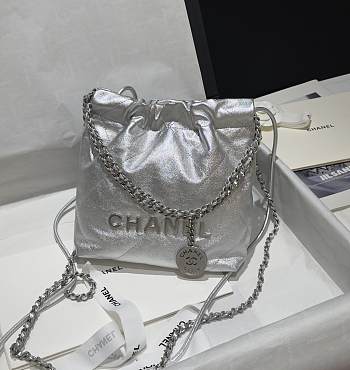 Bagsaaa Chanel 22 Mini Handbag Silver - 19x20x6cm