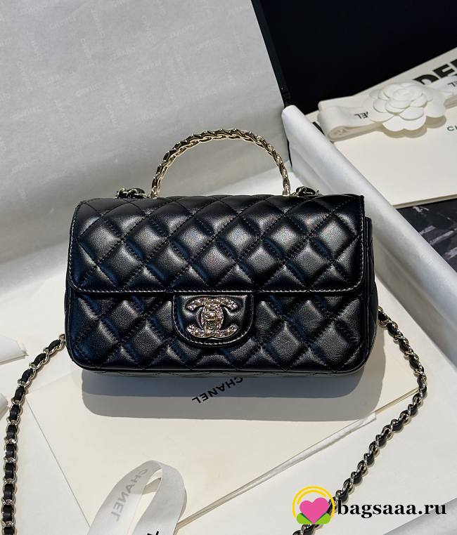 Bagsaaa Chanel Black Bag With Top Handle - 12x20x6 cm - 1