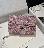 Bagsaaa Chanel Small Flap Bag Sequins Pink & Silver - 20cm - 1