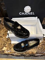 Bagsaaa Chanel Loafers Black Patent With Heart Logo - 3