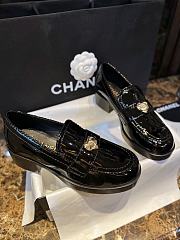 Bagsaaa Chanel Loafers Black Patent With Heart Logo - 2