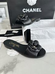 Bagsaaa Chanel Black Slippers With Flower - 4