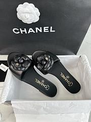 Bagsaaa Chanel Black Slippers With Flower - 3