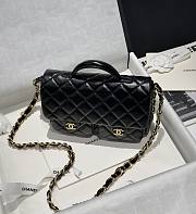 Bagsaaa Chanel Double Pocket Black Bag - 24x15x6.5cm - 5