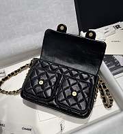 Bagsaaa Chanel Double Pocket Black Bag - 24x15x6.5cm - 2