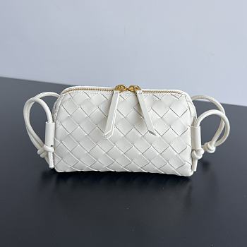 Bagsaaa Bottega Veneta Intrecciato Concert Pouch White - 18.5*11.5*8.5 cm