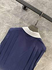 Bagsaaa Miumiu Pleated Marocain Top Navy Blue - 4