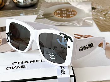 Bagsaaa Chanel White Square Sunglasses