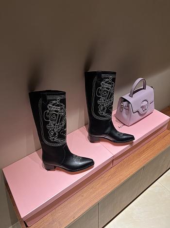 Bagsaaa Hermes Black Leather Boots