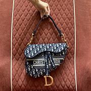 Bagsaaa Saddle Bag Blue Dior Oblique Embroidery - 25.5 x 20 x 6.5 cm - 1