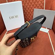 Bagsaaa 30 Montaigne Dior Amber Mini Bucket Bag Blue Dior Oblique Jacquard and Calfskin - 17 x 18 x 8 cm - 4