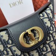 Bagsaaa 30 Montaigne Dior Amber Mini Bucket Bag Blue Dior Oblique Jacquard and Calfskin - 17 x 18 x 8 cm - 2