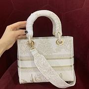 Bagsaaa Dior Lady D-Lite White Gold Canvas Around The World - 24cm - 4