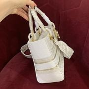 Bagsaaa Dior Lady D-Lite White Gold Canvas Around The World - 24cm - 3