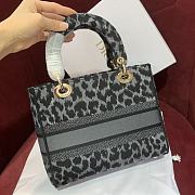 Bagsaaa Dior Medium Lady D-Lite Bag Black Mizza Embroidery - 24cm - 4