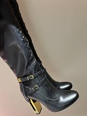 Bagsaaa Fendi Black leather high-heeled boots - 3