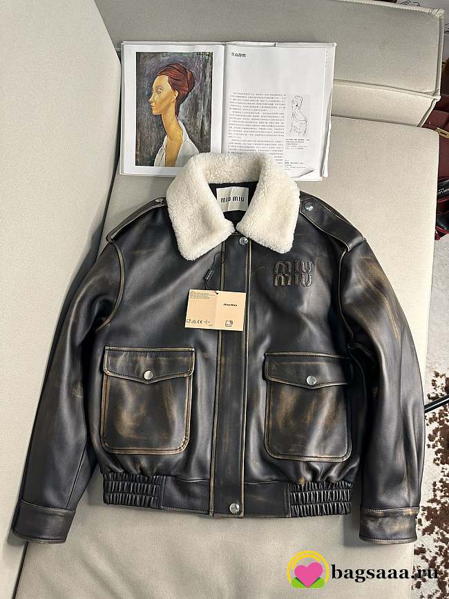 Bagsaaa Miumiu Leather Jacket - 1