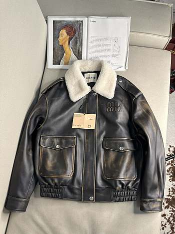 Bagsaaa Miumiu Leather Jacket