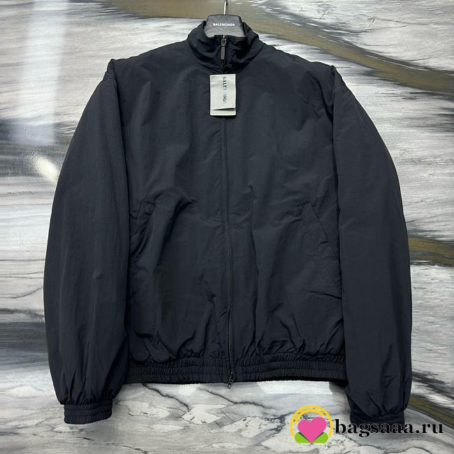 Bagsaaa Balenciaga DIY Metal Tracksuit Jacket in black techno poplin - 1