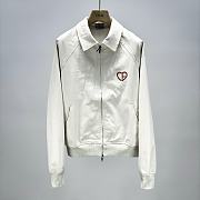 Bagsaaa Dior CD Heart Blouson Jacket White Cotton Canvas - 1