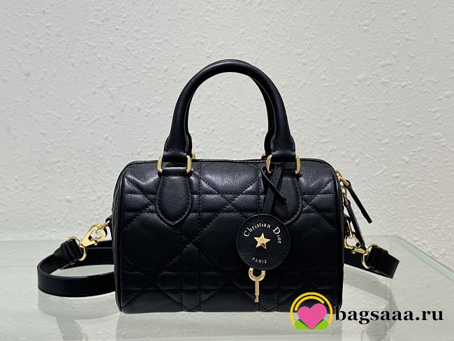 Bagsaaa Dior Groove 20 Bag Black Macrocannage Calfskin - 20.5 x 13.5 x 12 cm - 1