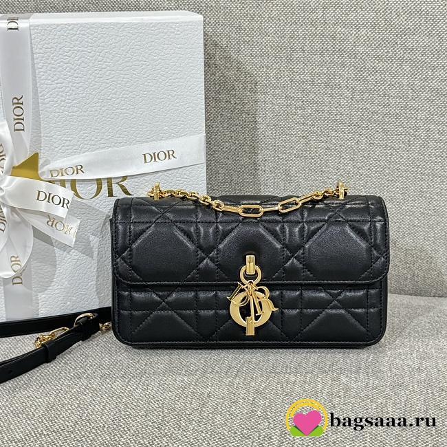 Bagsaaa Dior Miss Daisy Mini Bag Black Macrocannage Lambskin - 22 x 12.5 x 4 cm - 1