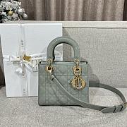 Bagsaaa Dior Small Lady Gray Patent & Gold Hardware - 20×17×8cm - 1