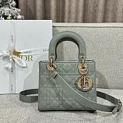 Bagsaaa Dior Small Lady Gray Patent & Gold Hardware - 20×17×8cm - 4