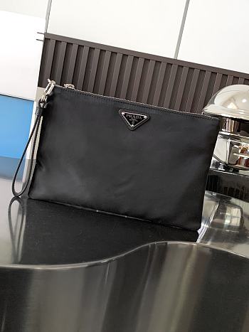 Bagsaaa Prada Re-Nylon and Saffiano leather pouch black - 28x18 cm