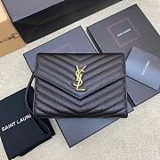 Bagsaaa YSL Cassandre Matelassé Flap Pouch In Grain De Poudre Leather Black - 21 x 16 x 3 CM - 1