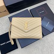 Bagsaaa YSL Cassandre Matelassé Flap Pouch In Grain De Poudre Leather Beige - 21 x 16 x 3 CM - 1