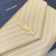 Bagsaaa YSL Cassandre Matelassé Flap Pouch In Grain De Poudre Leather Beige - 21 x 16 x 3 CM - 3