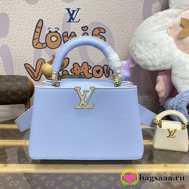 Bagsaaa Louis Vuitton M24575 Capucines BB Candy Blue - 26.5 x 17.5 x 9 cm - 1