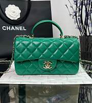 Bagsaaa Chanel Mini Flap Bag With Handle Green - 20×14×7cm - 1