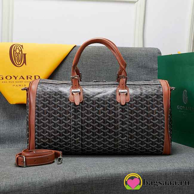 Bagsaaa Goyard Black & Tan Travel Bag - 48x28x22 cm - 1