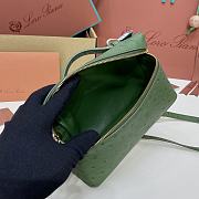 Bagsaaa Loro Piana Extra Pocket L27 Green Ostrich - 16x27x10 cm - 4