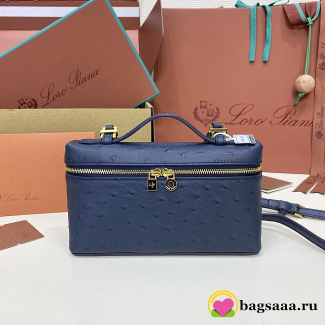 Bagsaaa Loro Piana Extra Pocket L27 Blue - 16x27x10 cm - 1