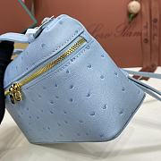 Bagsaaa Loro Piana Extra Pocket L27 Light Blue Ostrich - 16x27x10 cm - 3